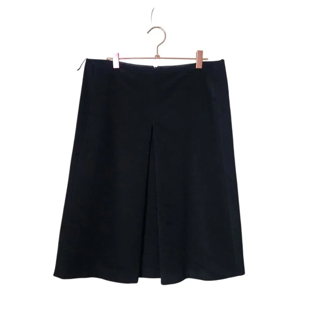 MAXMARA VINTAGE Black Wool Cashmere Skirt Minimalist Pleated Academia 12